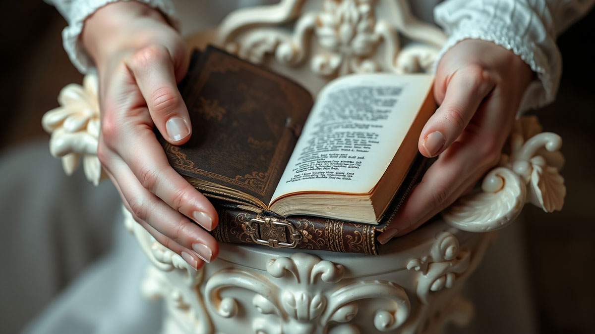 Hands holding a Bible near a baptismal font, symbolizing faith and hope found in Christian baptism prayer.