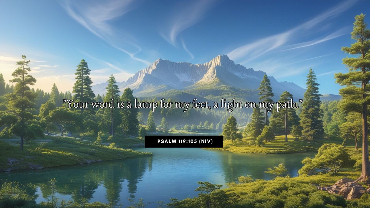 Teen Bible Verse Graphics illustrating Psalm 119:105 (NIV): "Your word is a lamp for my feet, a light on my path."
