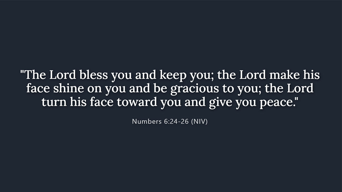 Shareable graphic of the birthday blessing verse Numbers 6:24-26, "The Lord bless you and keep you; the Lord make his face shine on you..."