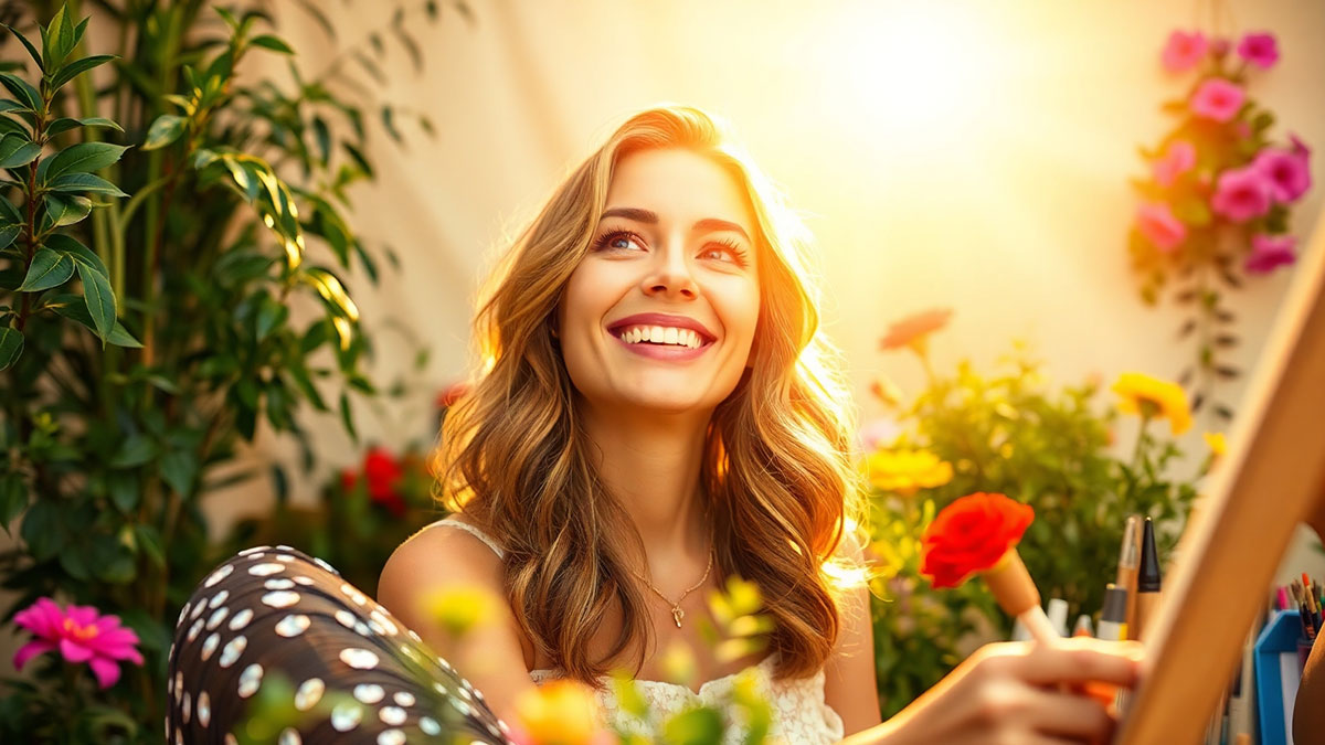 A joyful woman smiling in the sunlight, filled with peace and purpose as the subject of a husband's beautiful morning prayer for his wife.