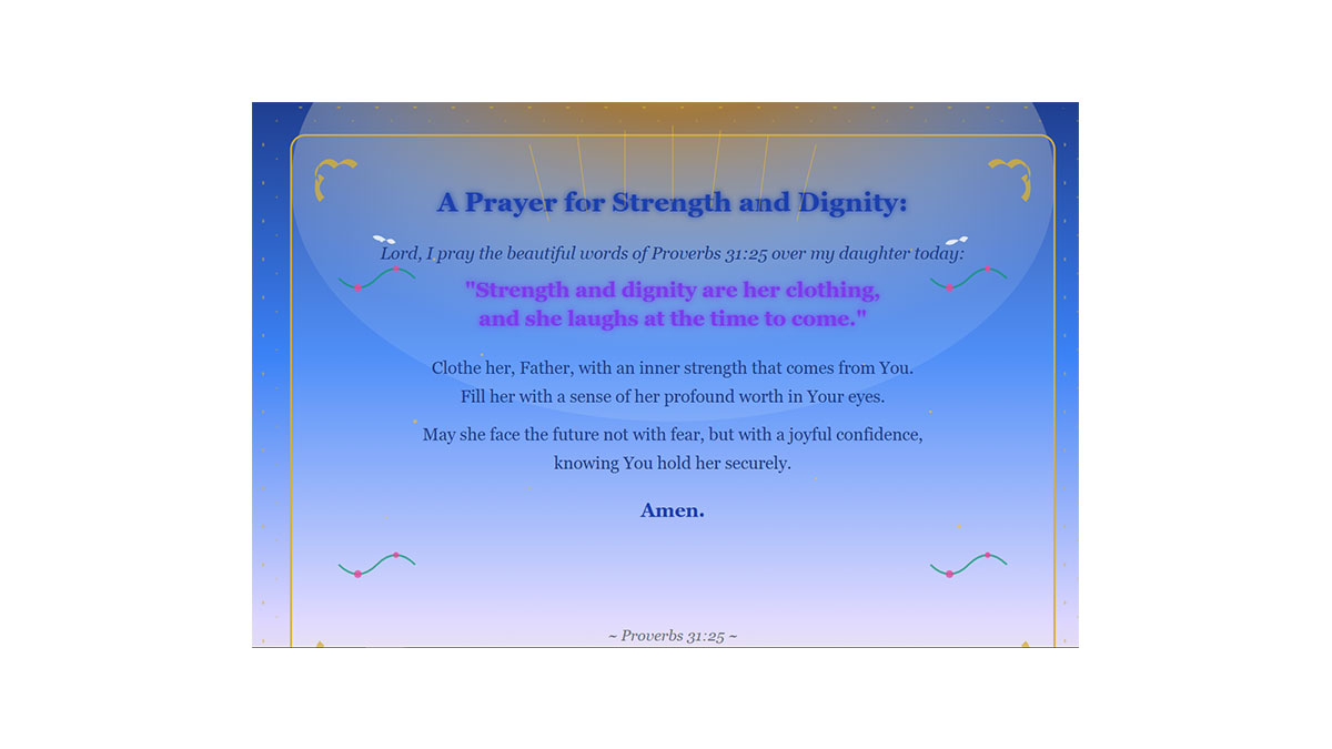 a Proverbs 31 birthday prayer for a daughter