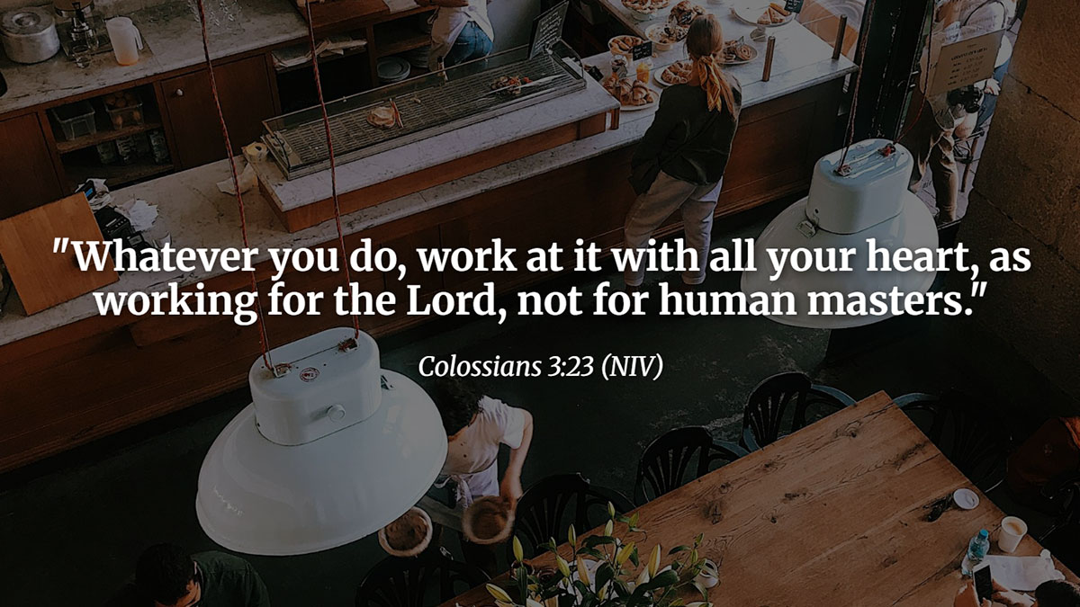 Bible Verses for Home Blessing for Home Office or Workspace - Colossians 3:23 "Whatever you do, work at it with all your heart, as working for the Lord, not for human masters" - inspirational Scripture for Christian productivity.