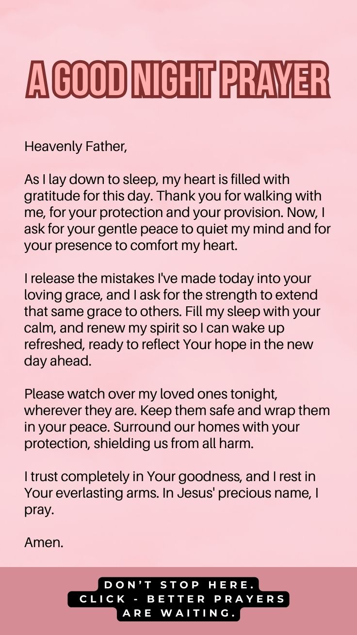 a comprehensive good night prayer for peaceful sleep