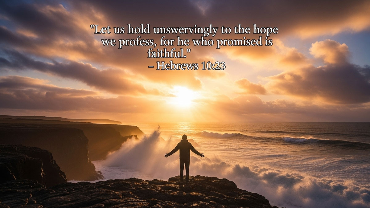 Bible verses about consistency from Hebrews 10:23 - Let us hold unswervingly to the hope we profess, for He who promised is faithful