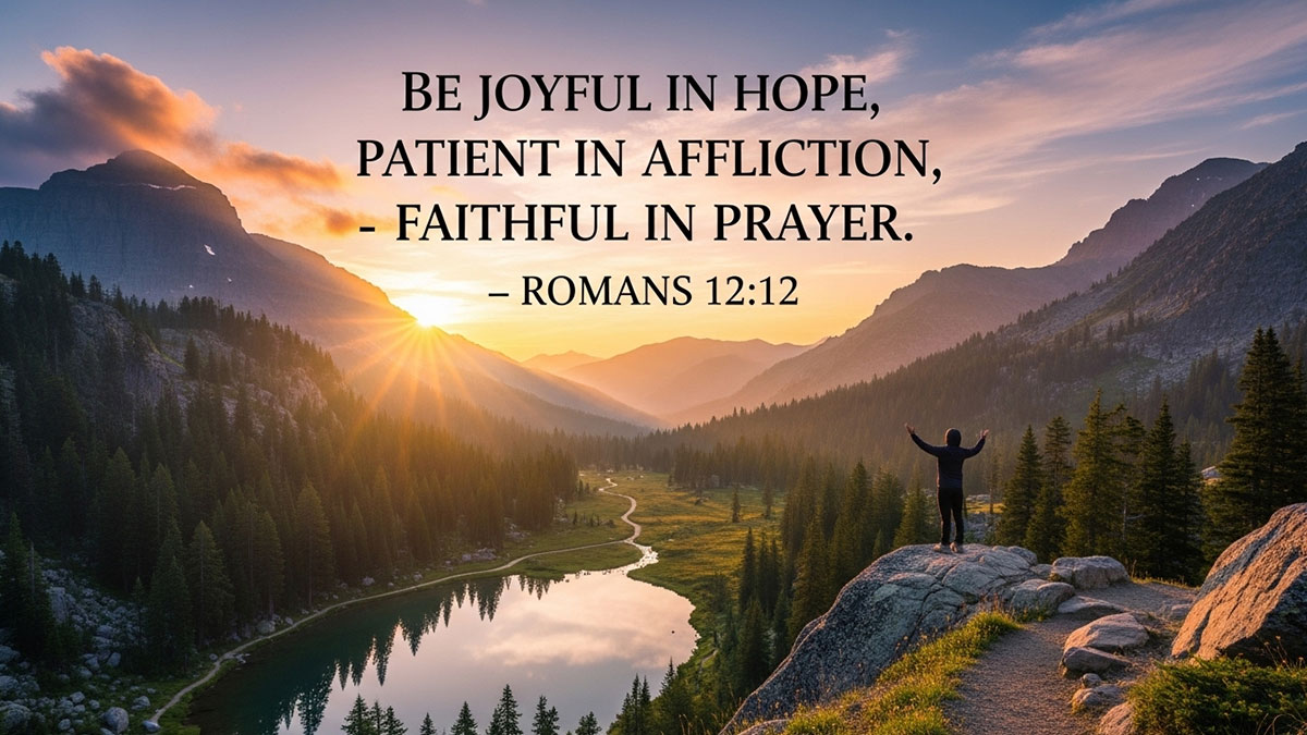 Bible verses about consistency from Romans 12:12 - Be joyful in hope, patient in affliction, faithful in prayer