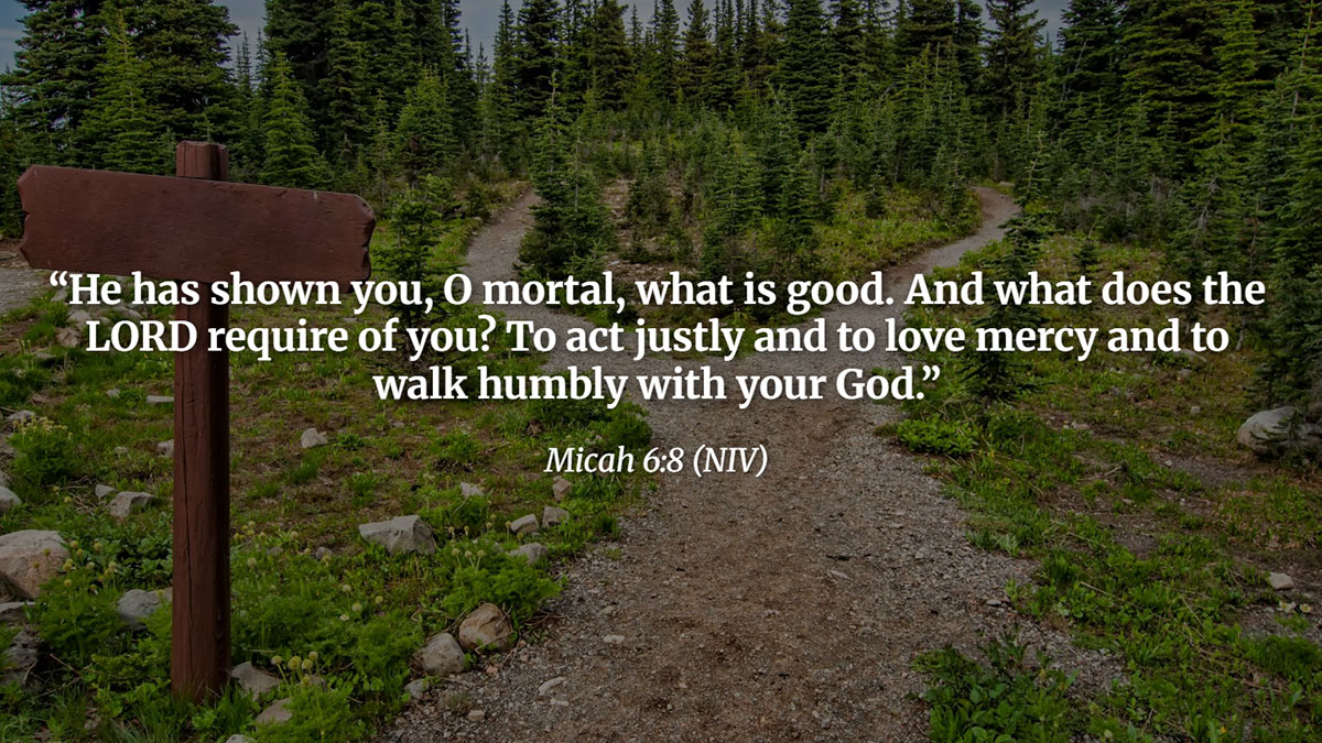 Micah 6:8 Bible verse image showing how to worship God daily through justice, mercy, and humble walking with Him