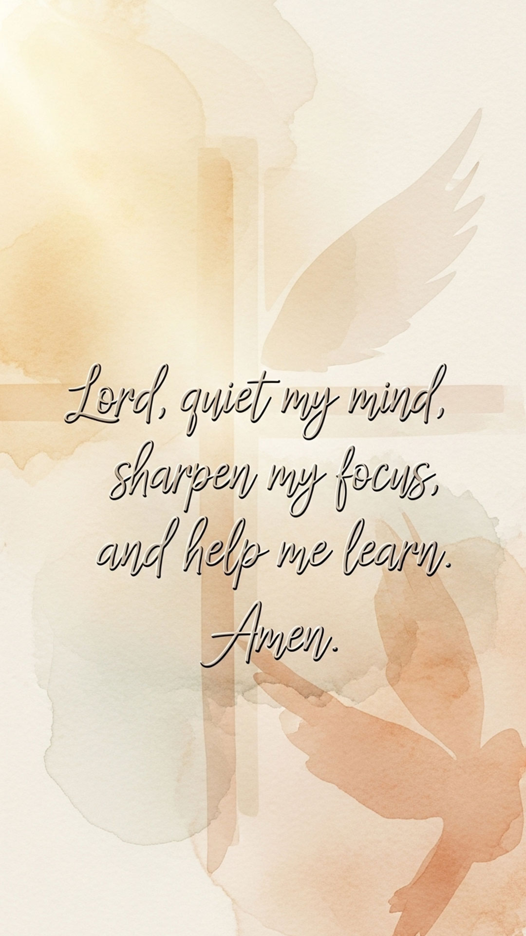 Quick prayer for exam success card for your phone with Christian design, encouraging focus, peace, and learning before a test